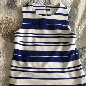 Calvin Klein blue/white striped shirt